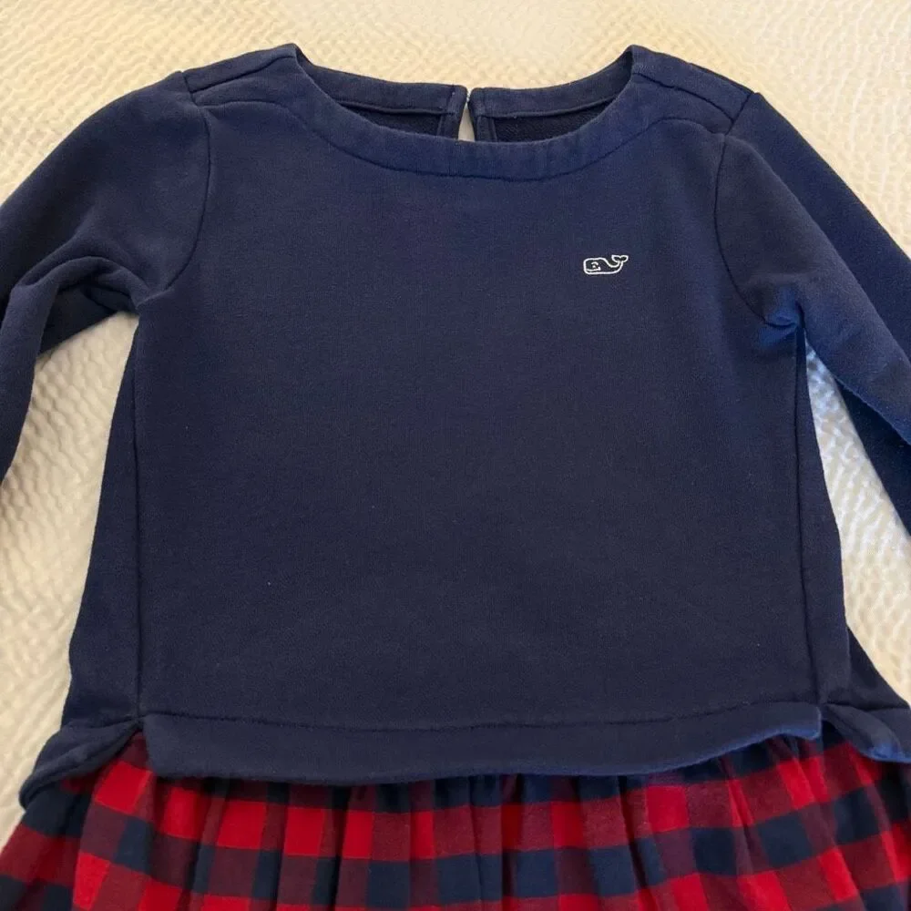 Vineyard Vines | Buffalo Plaid Dress | Navy Red Cotton | Girls 4T